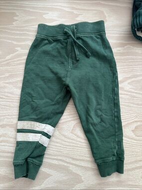 MISH Kids Green Jogger Sweatpants with White Stripes 2T